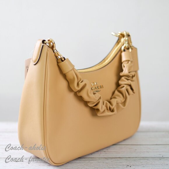 NWT Coach CU126 Teri Hobo Bag Leather Shoulder Bag in Tan - Picture 6 of 12